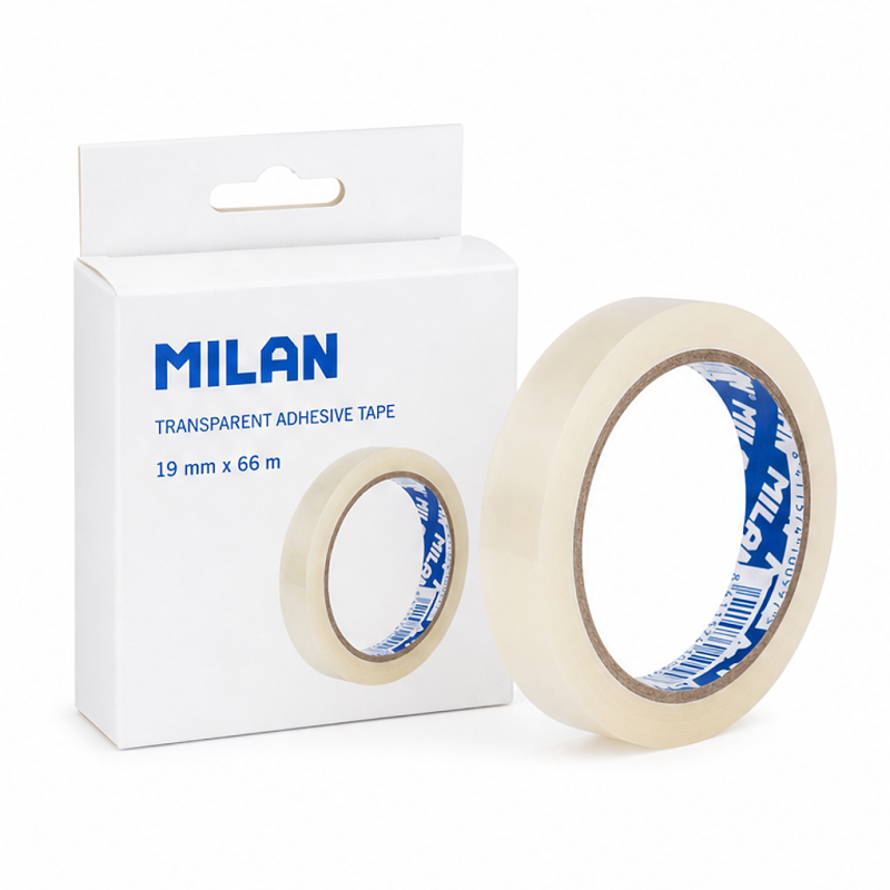 Ruban adhésif transparent brillant 19 mm x 66 m - lot de 8