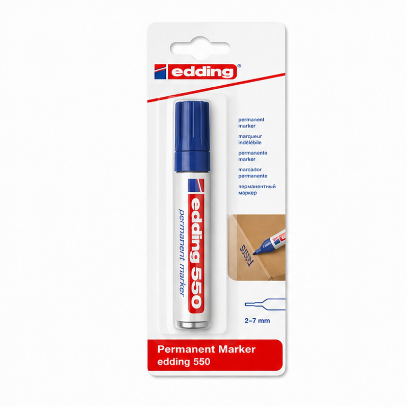 edding 550 blue permanent marker 3-4 mm - pack of 10