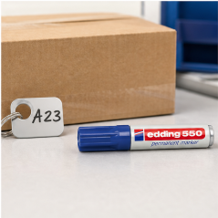 edding 550 feutre permanent bleu 3-4 mm - lot de 10