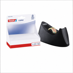 Tesa Curve Desk Tape Dispenser with Tape, Black