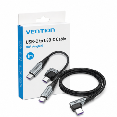 Vention USB-C 2.0 100W 1 m Gray Angled Cable