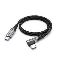 Vention câble USB-C 2.0 5A 100W 1 m gris coudé