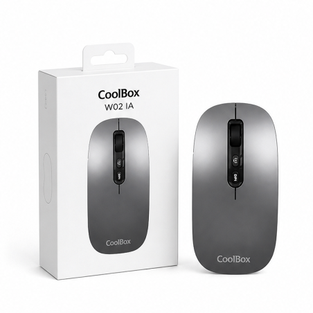 Coolbox W02 IA souris sans fil grise - 1600 DPI