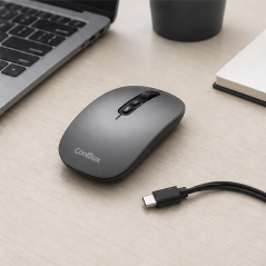 Coolbox W02 IA souris sans fil grise - 1600 DPI