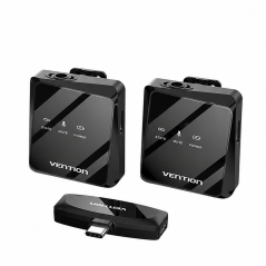 Vention Microphones cravate sans fil USB-C, lot de 2, noir