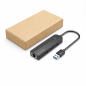 Vention Hub USB 3.0 5 en 1, 3 ports USB-A, Ethernet RJ45, noir