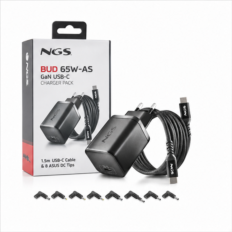 Pack chargeur GaN USB-C 65W NGS BUD 65W-AS