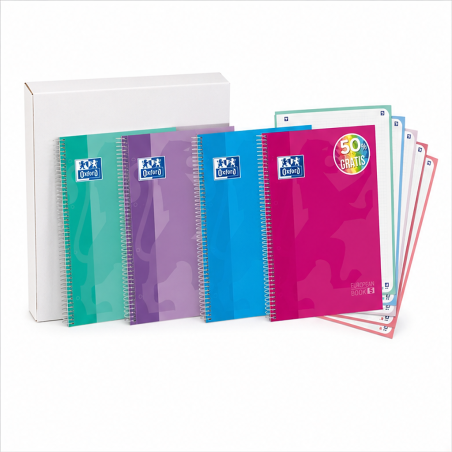Oxford Europeanbook 5 cahier spirale A4+ 5x5 - lot de 5