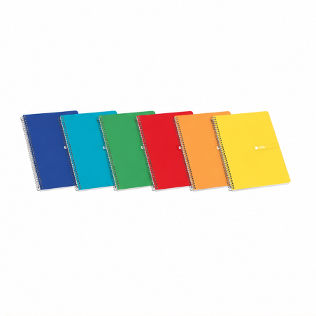 Enri Plus cahier spirale folio 1 ligne, 80 feuilles, 60 g, avec marge - lot de 5