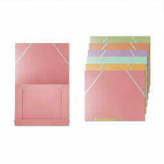 Bismark chemises A4 pastel avec élastiques, lot de 6