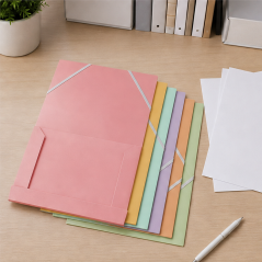 Bismark chemises A4 pastel avec élastiques, lot de 6
