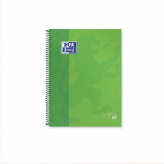Oxford Europeanbook 1 Cahier spirale A4+ quadrillé 5x5 mm 80 feuilles vert pomme