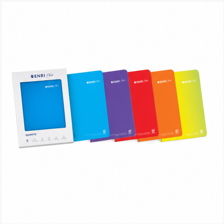 Enri Plus cahier spirale quarto lisse 80 feuilles 90 g – lot de 5
