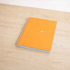 Enri Plus cahier spirale folio quadrillé 4x4 mm, 80 feuilles, couverture rigide – lot de 5