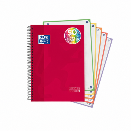 Oxford Europeanbook 5 Cahier spirale A4+ quadrillé 5 x 5 mm, 120 feuilles