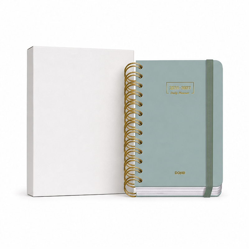 Agenda scolaire premium Dohe A6 jour par page vert