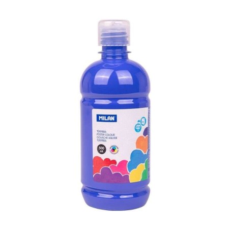 Flacon Tempera Milan 500 ml - Bouchon Distributeur - Séchage Rapide - Miscible - Couleur Bleu Marine