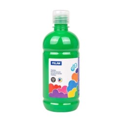 Flacon Milan Tempera 500 ml - Bouchon distributeur - Séchage rapide - Miscible - Couleur Vert clair