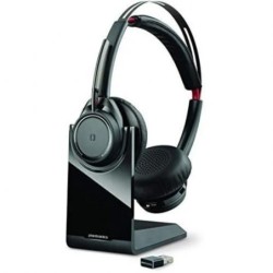Plantronics/Poly Voyager Focus UC B825 Casque Bluetooth 4.0 avec Microphone - Portée jusqu'à 30m - Autonomie jusqu'à 12h