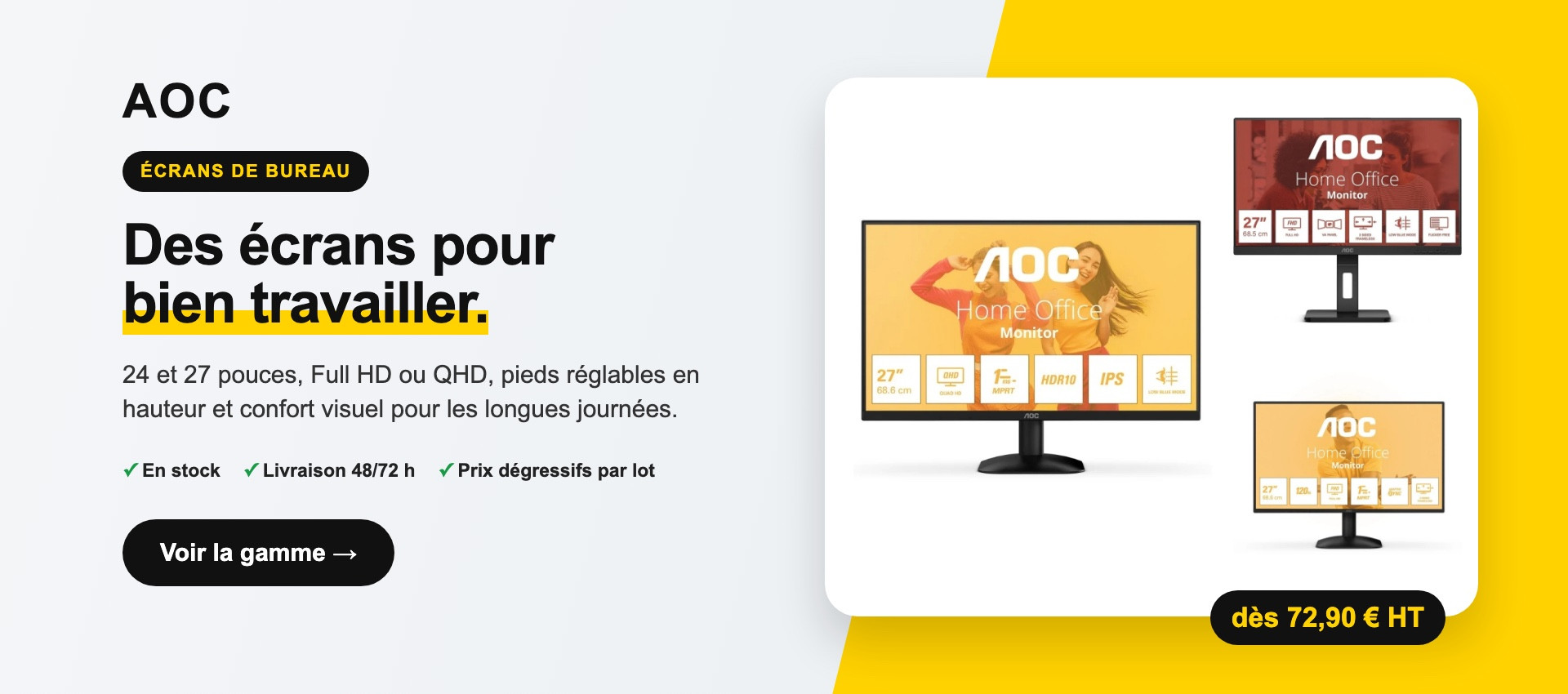 Écrans AOC – des écrans pour bien travailler